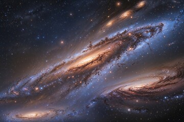 Wall Mural - ethereal cosmic art stippling technique luminous nebula intricate spiral galaxy