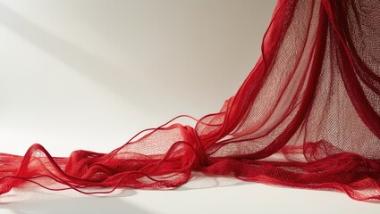 Red mesh overlaying a simple background