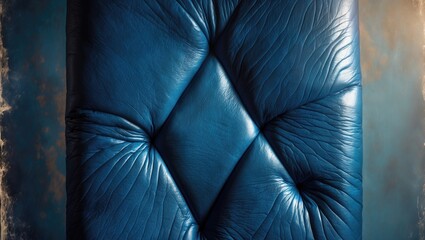 Aufkleber - Genuine blue leather texture, natural animal skin, luxury vintage cowhide backdrop. Eco-friendly leatherette, faux leather. Background, wallpaper, blank space.