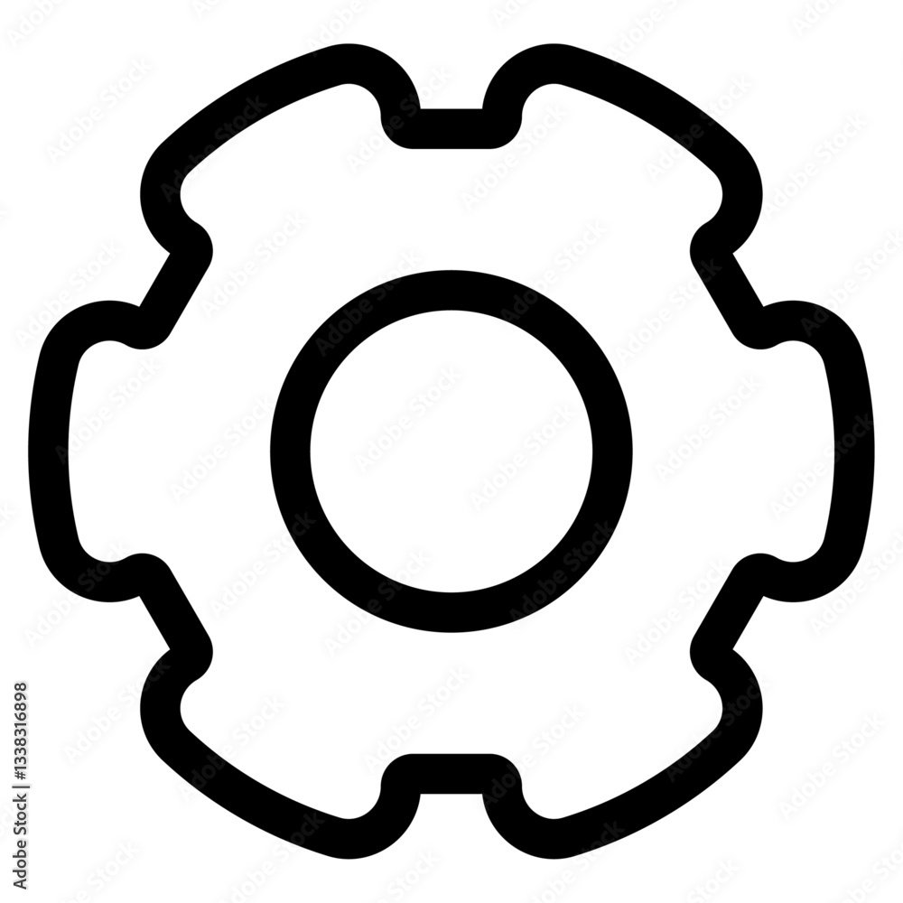 Setting icon vector, Tools, Cog, Gear Sign Isolated on white,black ...
