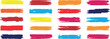 © BRUSH STUDIO 🌍 - Colorful paint strokes. Set of colorful brush strokes, lines, Brush stain. Rectangle brush collection. Grungy brushes collection. Vector black paint brush. permanent marker pen stroke set.