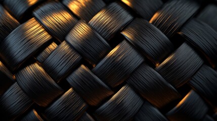Dark Woven Fiber Pattern Abstract Texture