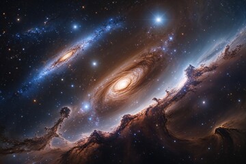 Wall Mural - Stellar Odyssey Unveiling the Nebula Wonders in a Vast Visual Journey of Stars and Galaxies