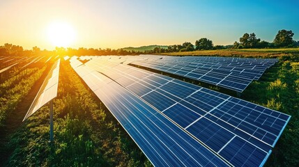 Solar Power Plant with Vast Photovoltaic Arrays