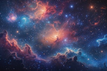 Wall Mural - stunning galactic landscape featuring radiant nebula and sparkling stardust in a magical cosmic real