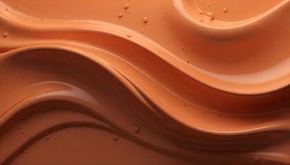 Leinwandbilder - An background abstract design featuring liquid-like plastic material with smooth, flowing curves and dynamic gradients in shades of brown