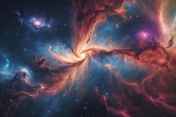 Wall Mural - Vibrant Abstract Galaxy Background Featuring Supernova Nebula Art