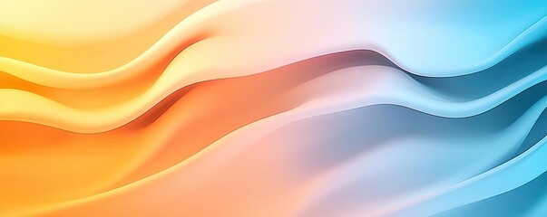Wall Mural - surrealist art abstract background idea. abstract wavy pattern in orange and blue hues creating a se