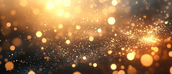 Canvas Print - golden light bokeh sparkles background creates a magical and dreamy atmosphere perfect for festive c