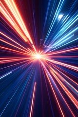 Wall Mural - abstract speed motion background with light trails creating a futuristic tunnel effect