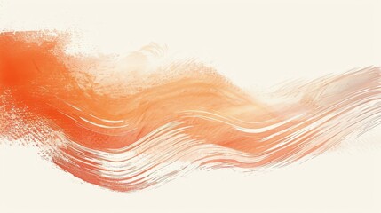 Wall Mural - abstract orange and white brush stroke on a white background.