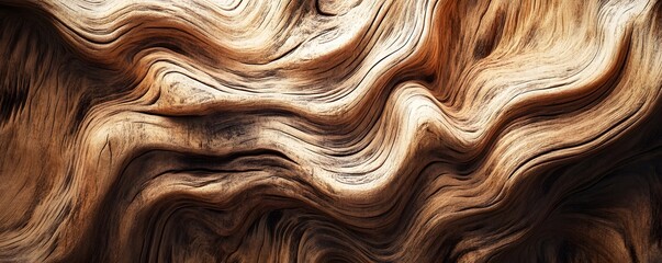Aufkleber - Elegant wood grain forming smooth waves: luxurious natural texture background