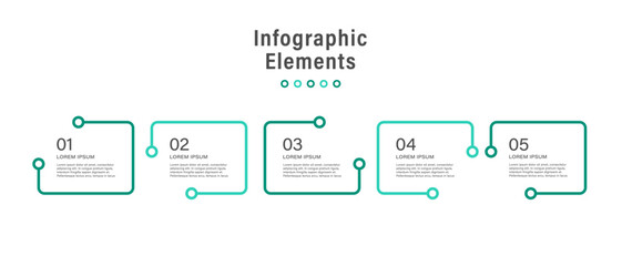 Wall Mural - minimalistic infographic design with 5 steps or options