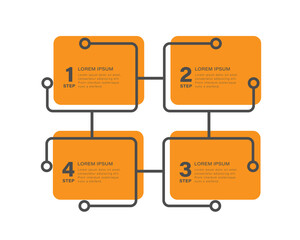 Wall Mural - simple infographic design for presentation or instruction with 4 steps