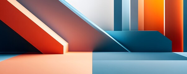Poster - Abstract geometric shapes creating dynamic composition
