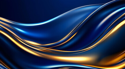 Canvas Print - abstract blue background and golden texture, abstract fashion exhibition event conference theme back