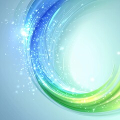 Wall Mural - abstract luminous gradient background with flowing curved lines and sparkling light effects design