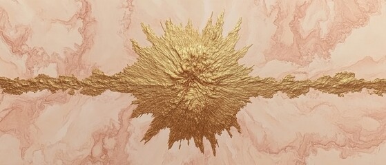 Wall Mural - elegant gold abstract art with marble background creating a luxurious and modern visual with a cente