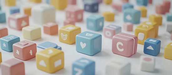 Colorful App Icon Cubes: A Delightful Digital Landscape