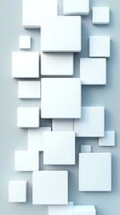 Aufkleber - Abstract White Cubes Background Modern Geometric Design Minimalist 3D Render Wall Texture