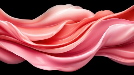 Aufkleber - Abstract Pink and Coral Liquid Swirls Elegant Flowing Design for Backgrounds and Textures