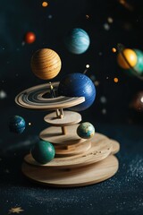 Canvas Print - a detailed illustration of the solar system with planets and celestial bodies
