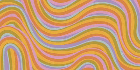 Poster - Rainbow Wavy Abstract Backgound. Cool Colorful Playful Texture. Groovy Psychedelic Stripes. Y2k Funny Vector Texture. Pop Art Retro Bg.