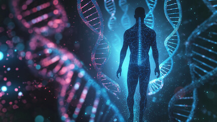 Leinwandbilder - This Visual depiction of genetic mods showcasing youth-extension strategies and advances.