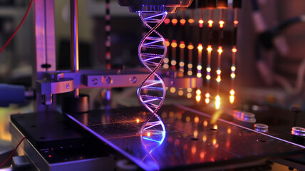 Leinwandbilder - This Advanced tech is used in gene therapy to enhance youth through genetic modifications.