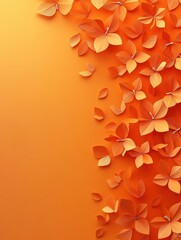 Wall Mural - elegant orange paper flowers on a vibrant background creating a captivating floral design with a mod