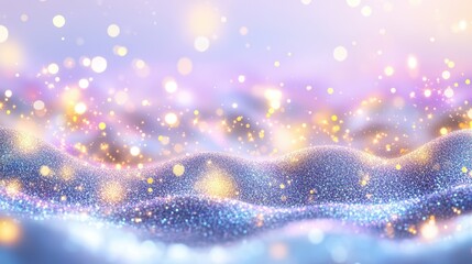 Wall Mural - abstract glittering waves: an ethereal display of shimmering glitter particles forms undulating wave