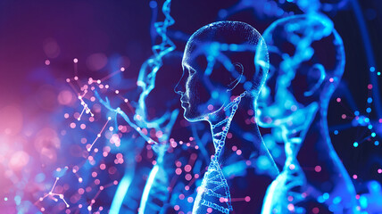 Leinwandbilder - This Visualizing bioengineering for genetic modifications to extend youth.