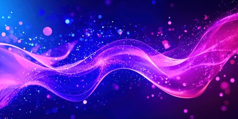 Wall Mural - a purple and blue wave with a lot of sparkles