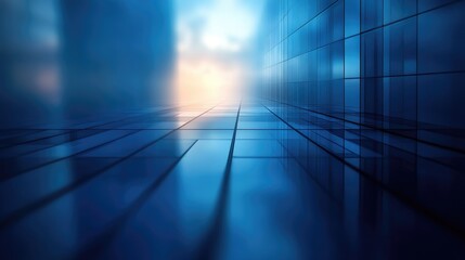 Wall Mural - blurred reflexive business background of modern skyline office building. futuristic business office.