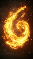 Wall Mural - fiery vortex of energy swirls in the darkness evoking power and transformation with a captivating di