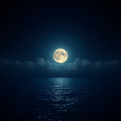 Wall Mural - moon over water