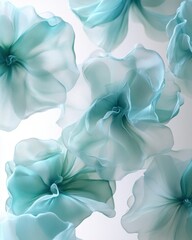 Wall Mural - ethereal turquoise floral arrangement on light backdrop creating a soft and dreamy atmosphere with d