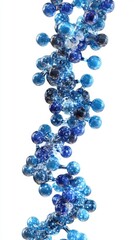 Wall Mural - abstract molecular structure with blue spheres and sparkling lights on white background for science 