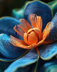 Wall Mural - abstract floral artwork with intricate details and vibrant colors creating a captivating visual expe