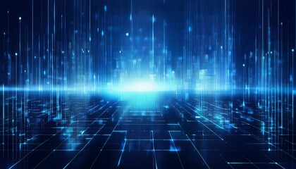 abstract blue background with binary code