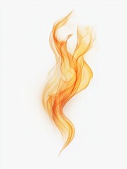 Wall Mural - ethereal orange smoke rising gracefully against a clean white background creating a sense of warmth 