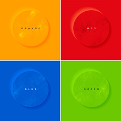 Wall Mural - four color circles with text for design projects
