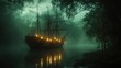 © sugi - Foggy Forest River Pirate Ship