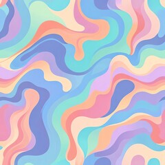 Wall Mural - abstract pastel swirl pattern: a dreamy digital art