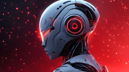 Wall Mural - a stunning ai-generated cybernetic warrior concept, blending organic and robotic elements