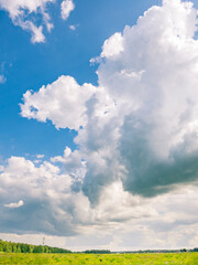 Wall Mural - large cloud in the sky with a blue sky behind it