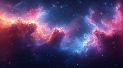 Wall Mural - cosmic abstract design with colorful smoke and stellar background