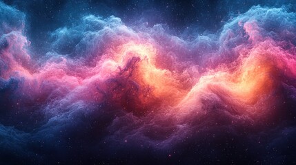 Wall Mural - cosmic abstract design with colorful smoke and light effects