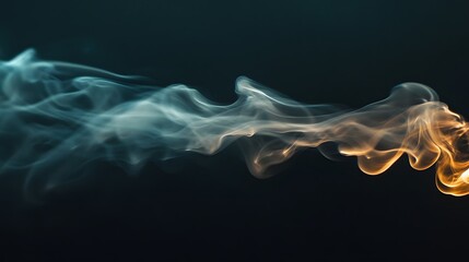 Poster - Elegant Flow of Colorful Smoke Waves on a Dark Background