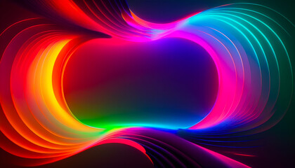 Aufkleber - Vibrant swirling patterns create an abstract visual display with neon colors and fluid shapes
